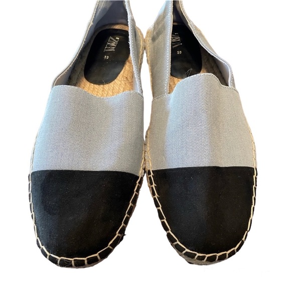 Zara Basic Collection Espadrilles -Size 8 / EU 39 Denim Blue/Black - Picture 1 of 5